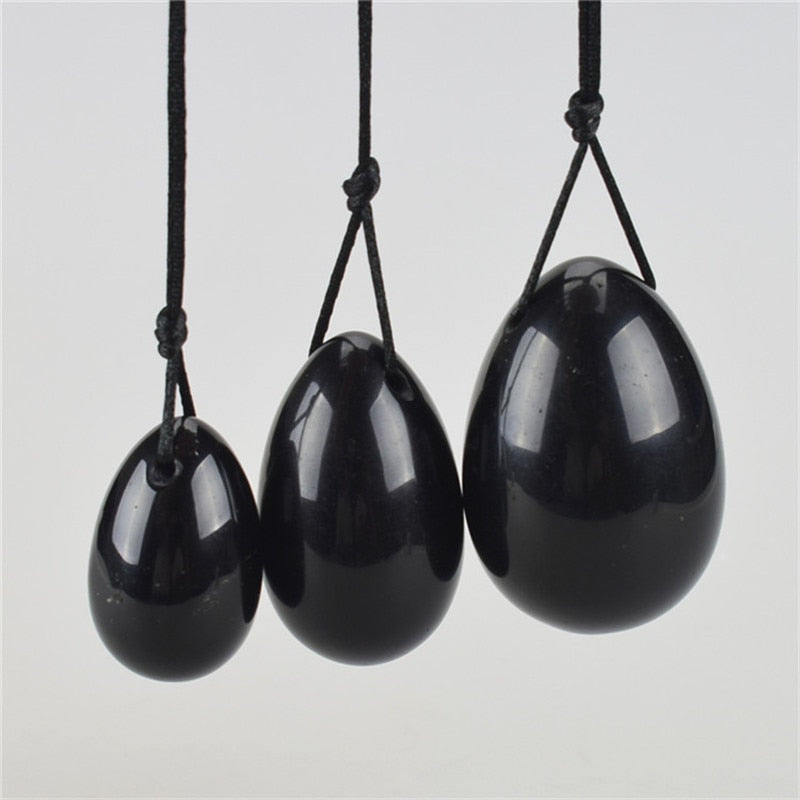 Black Obsidian Stone Vaginal Yoni Egg Pack