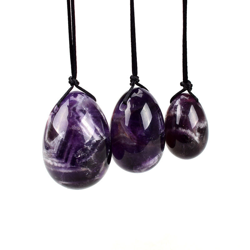 Amethyst Stone Yoni Egg with String 