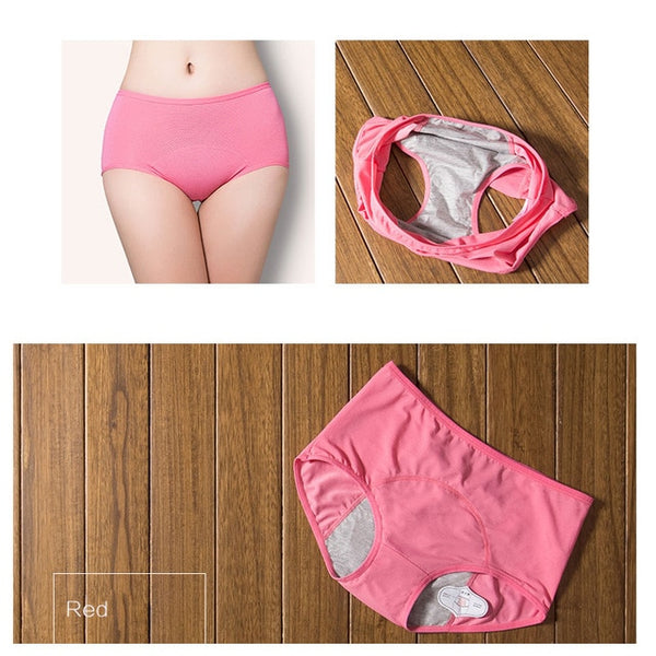 Leak Free Menstrual Period Proof Briefs Pink